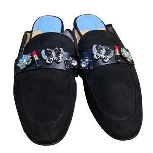 Womens Shoes Libby Edelman 8.5 Paige Lipstick Camera Butterfly Flower Mule Black